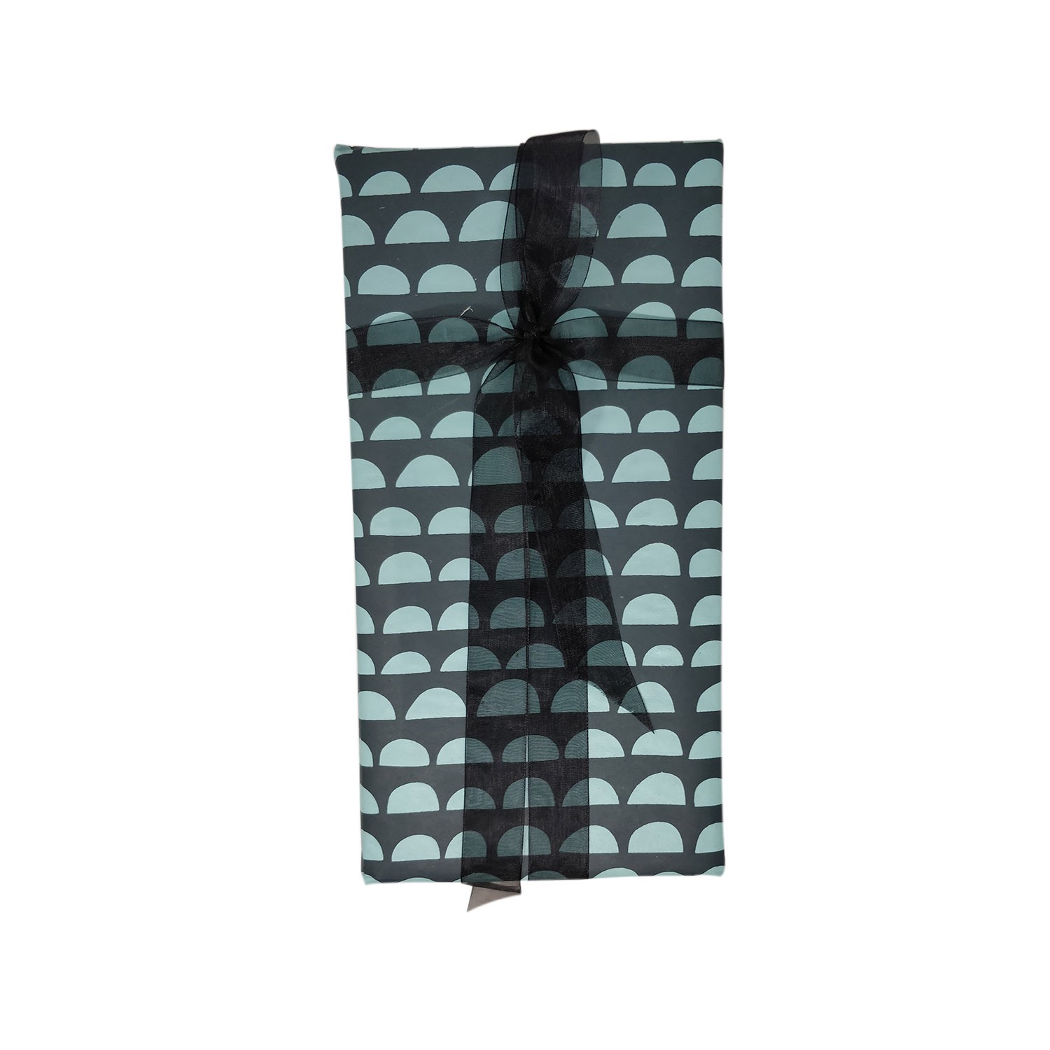Dark Grey Gift Wrap made of cotton paper with clouds print