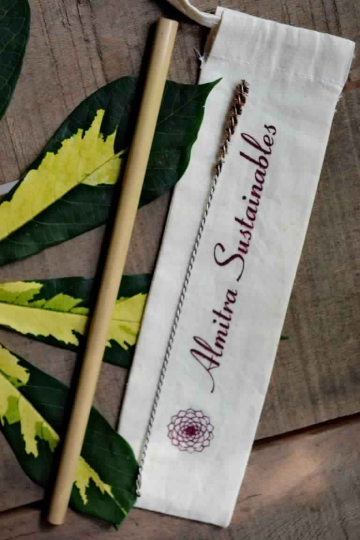 Almitra Sustainables: Reusable Bamboo Straw with Cleaner