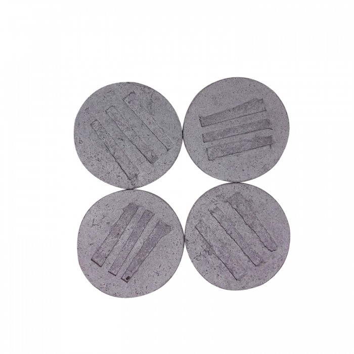 Paper mache coasters ; mauve with chunky line impression (set of 4)