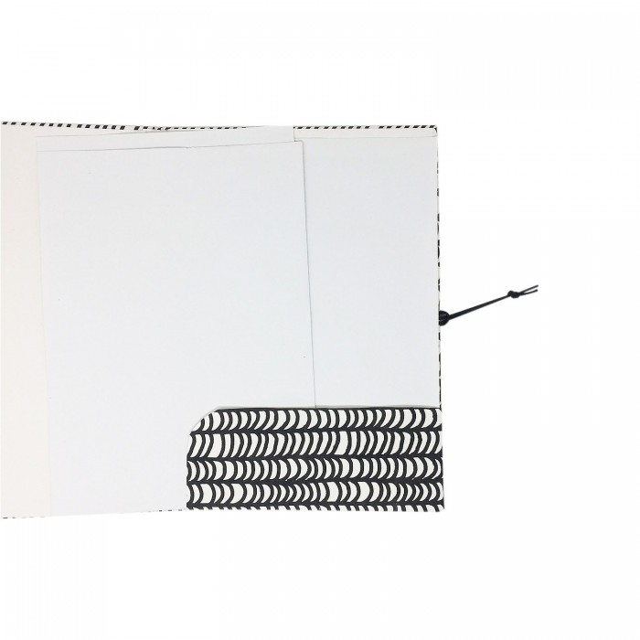 Handmade Paper File Folder with waves print -White 