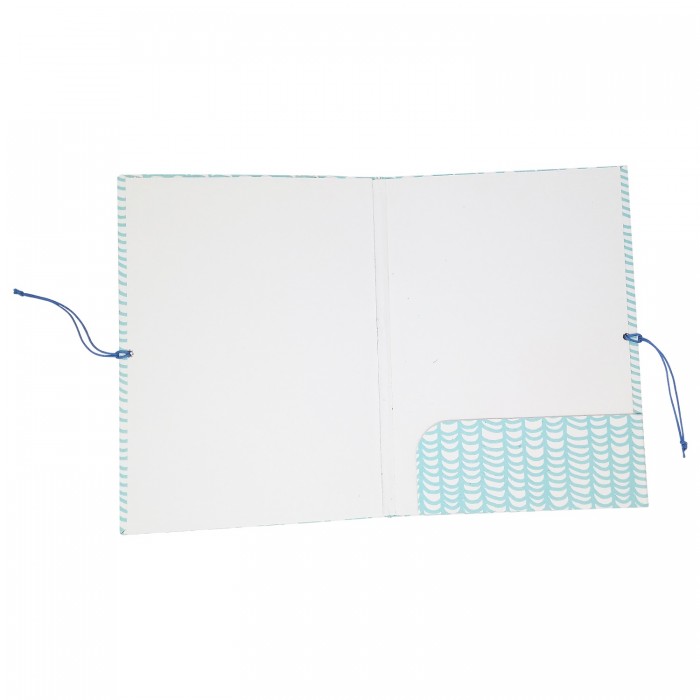 Handmade Paper File folder with waves print