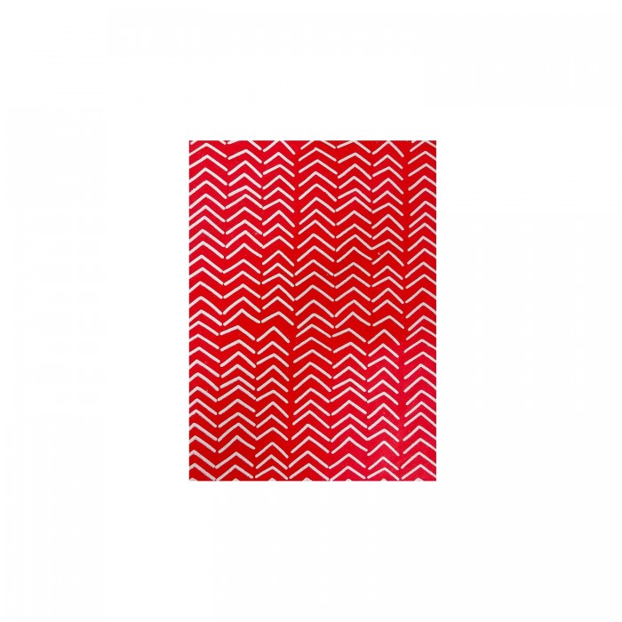 Red Gift Wrap made of cotton paper with zigzag print