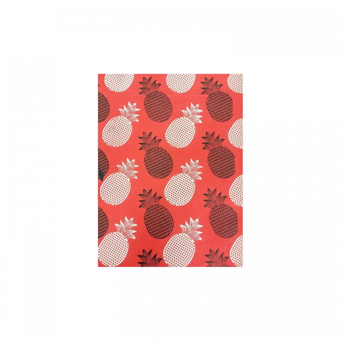 Red Gift Wrap made of cotton paper with pineapple print