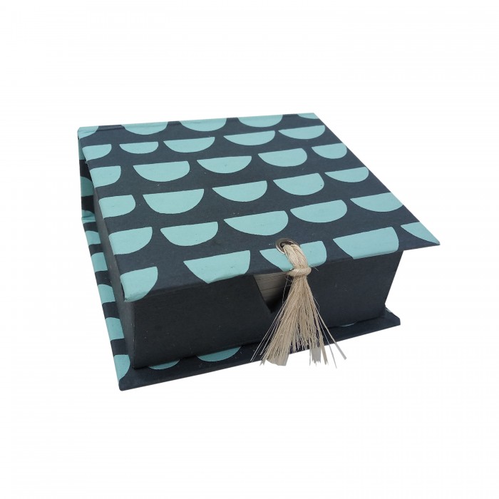 Handmade Paper Notepad Holder with leaf print- Coffee brown